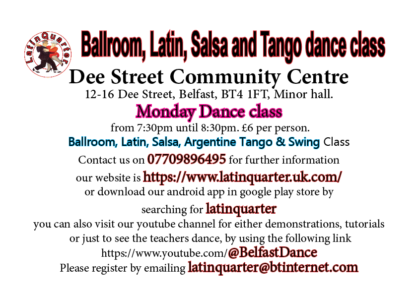 LatinQuarter class at Dee Street Community Centre
